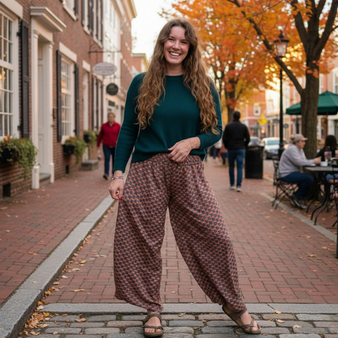 Darn Good Yarn: Free Spirit Wide-Leg Palazzo Pants with Pockets, Clothing and Accessories