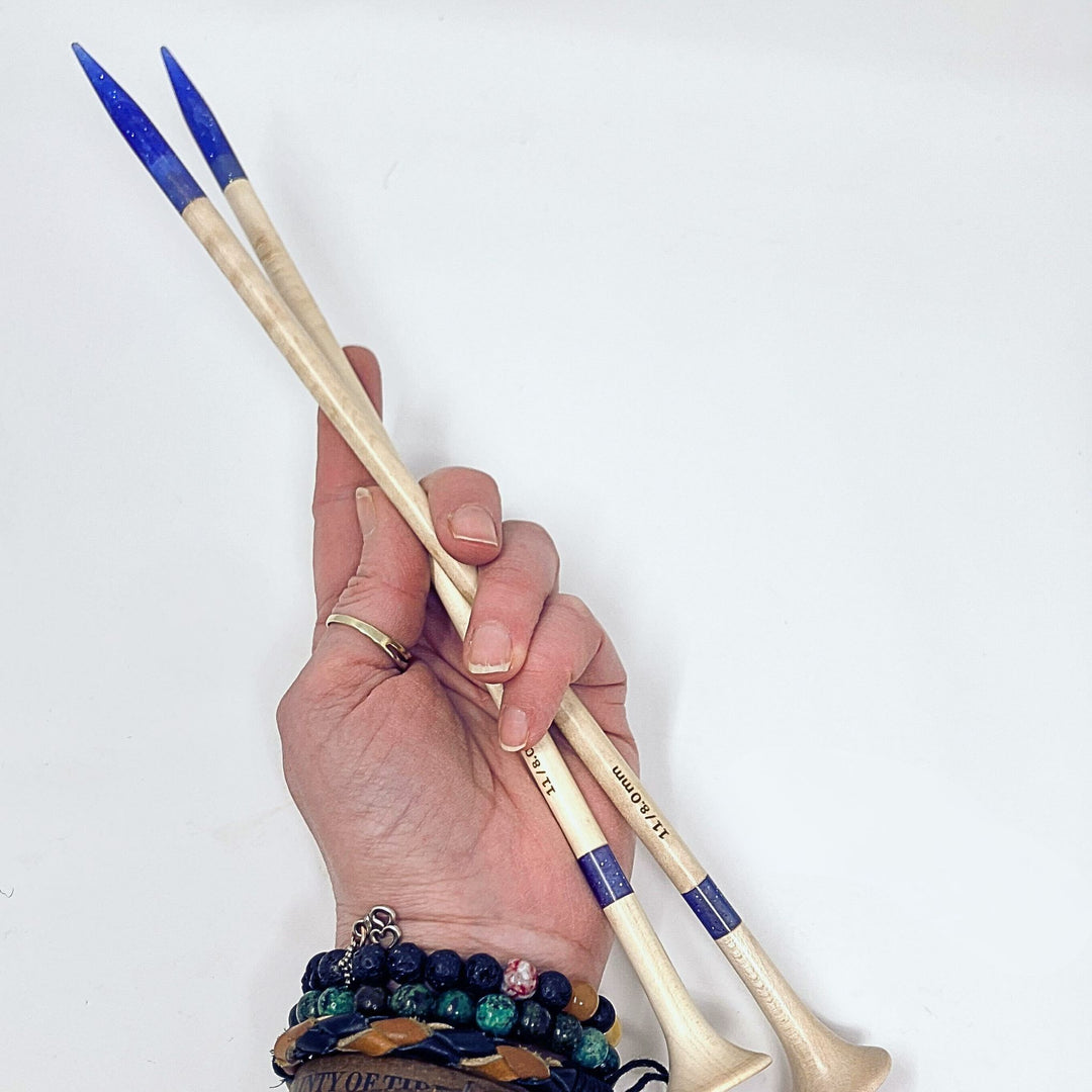Darn Good Yarn: Purple Glitter Resin & Maple Knitting Needles, Notions and Tools
