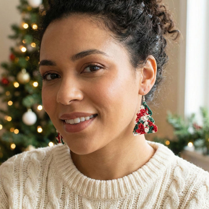 Christmas Tree Earrings Crochet Pattern