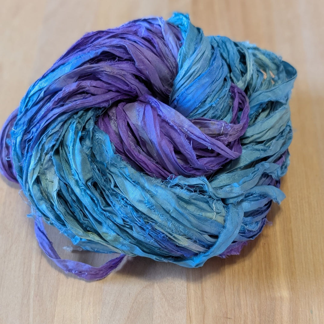 Darn Good Yarn: ✨ Golden Hour Glow Sari Silk Ribbon Yarn Bundle, Yarn